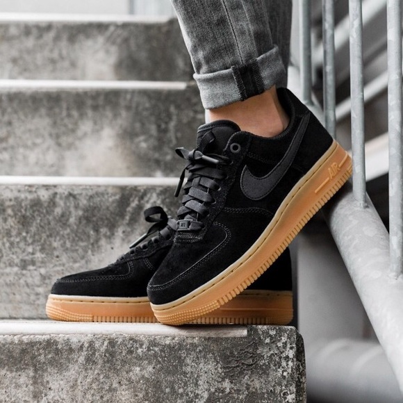 nike air force 1 womens suede black